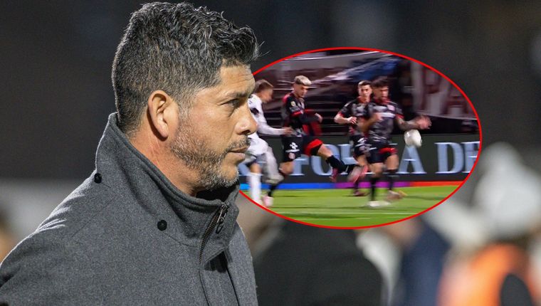 Sergio Gómez se refirió al penal que no le cobraron a Platense contra Barracas Central. Foto: Prensa Platense y captura TNT Sports
