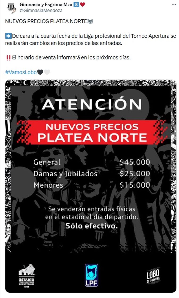 Las redes de Gimnasia y Esgrima comunicaron la novedad. Las redes de Gimnasia y Esgrima comunicaron la novedad. 