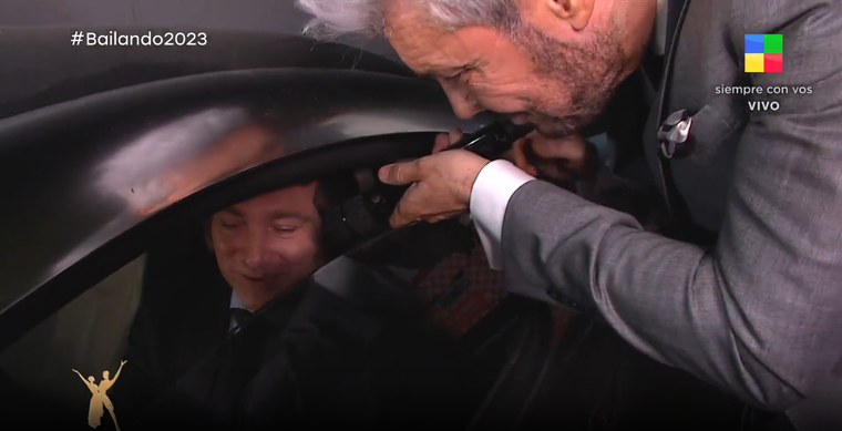 Javier MIlei no quiso bajar a saludar a Marcelo Tinelli Foto: Captura de pantalla