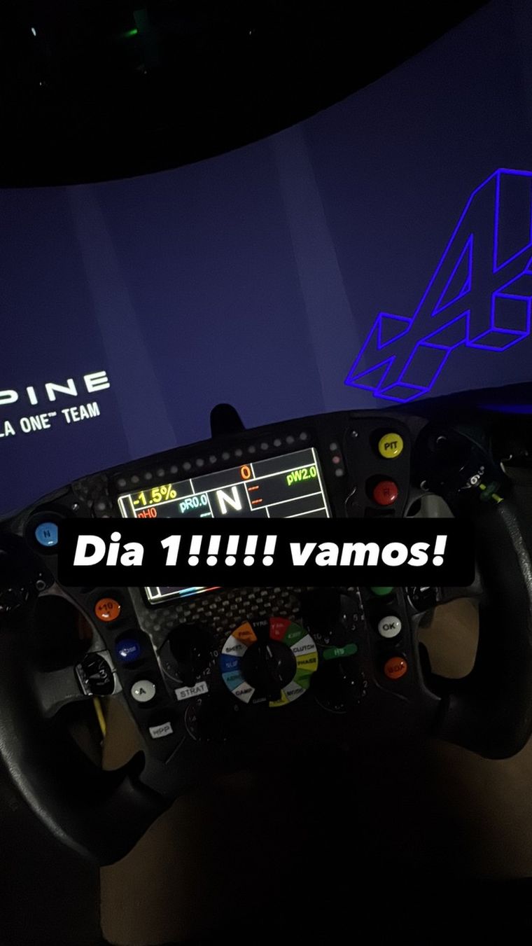 La foto que comparti&oacute; Franco Colapinto desde el simulador en Enstone.&nbsp;