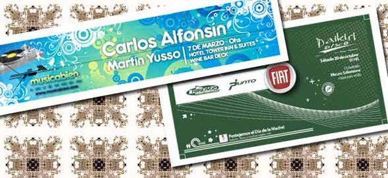 Flyer de los eventos organizados por Pablo Vega.