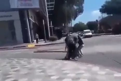 Entre tres vecinos comenzaron a golpear al delincuente que había querido robar una cartera