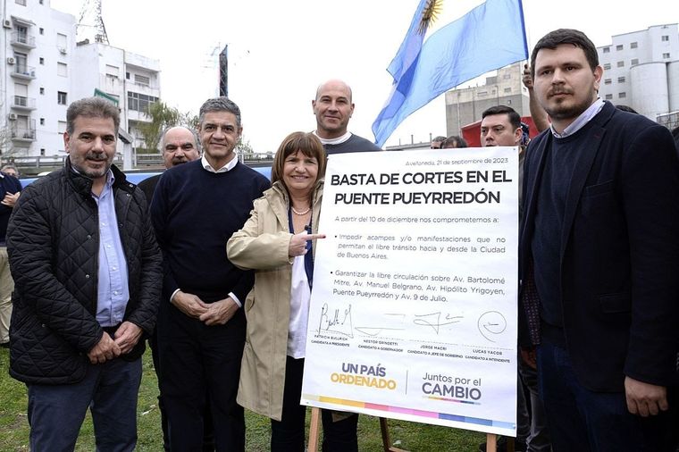 Patricia Bullrich y Jorge Macri ratificaron el compromiso de iniciar demandas penales a quienes hagan piquetes con menores Foto: Prensa Jorge Macri.