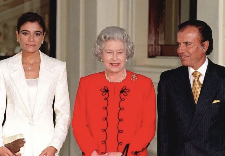 Zuelemita Menem, Isabel II y Carlos Menem Foto: Gentileza