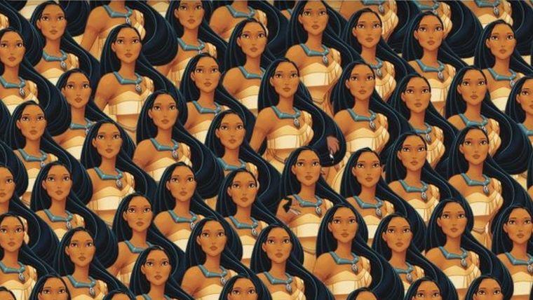 Acertijo visual, reto visual, pocahontas Pinterest