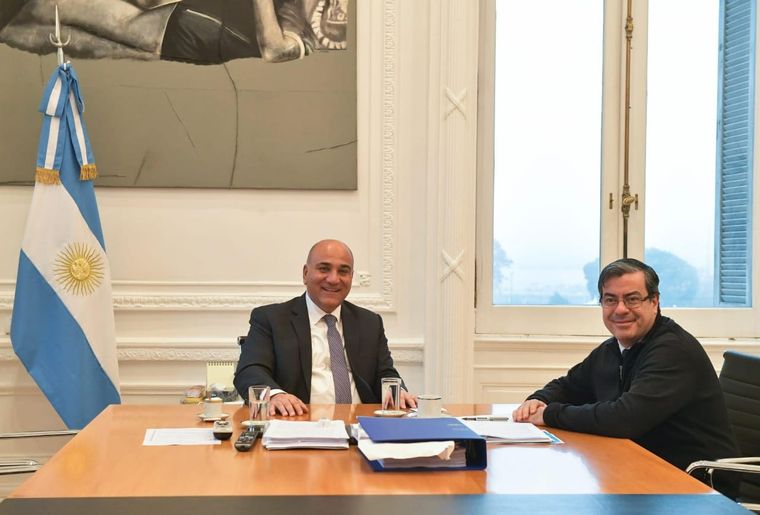 Juan Manzur y Germán Martínez en Casa Rosada.