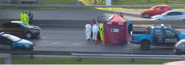 La escena tras el accidente Foto: Captura de video/NA