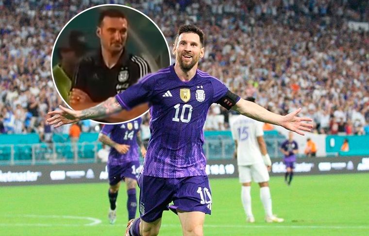 Messi - Scaloni La reacción del entrenador al golazo de Messi.