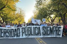 Una multitud participó en la marcha en defensa de la universidad pública.