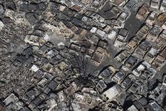 Así quedaron los autos quemados en San Agustín. Vista aérea Foto: MDZ