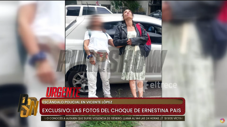 Ernestina Pais en el lugar del accidente. Ernestina Pais en el lugar del accidente.