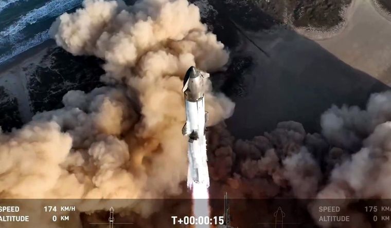 Despegue de la octava prueba de vuelo de Starship. Foto: Dpa.