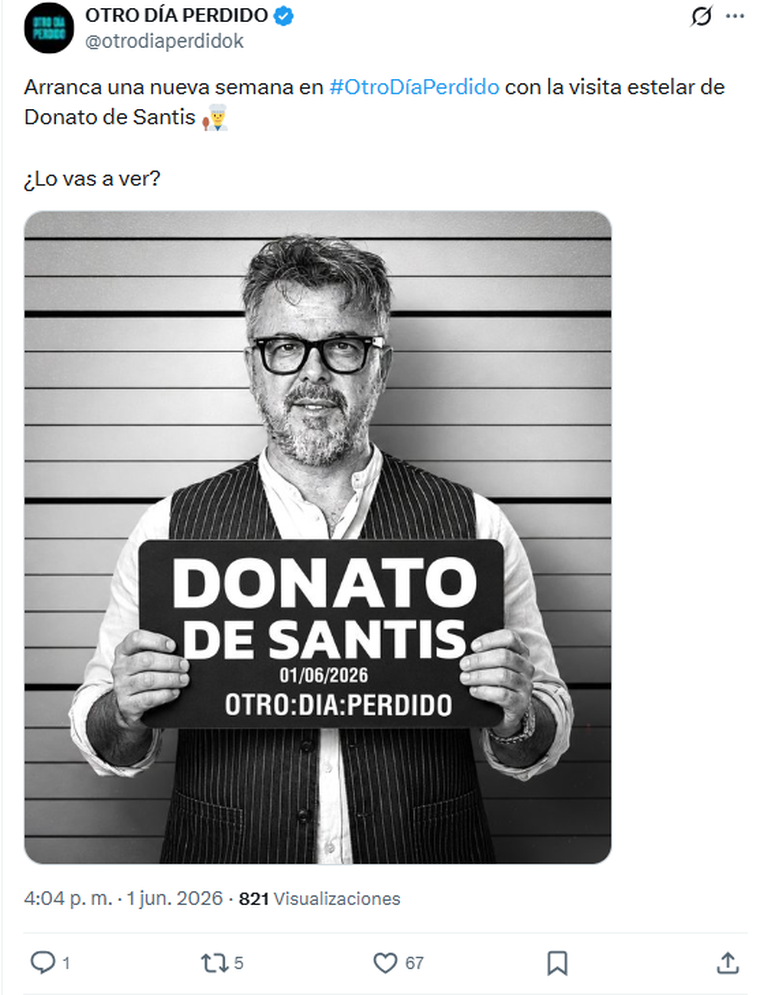 Donato, el jurado de MasterChef 2026 que visitará a Mario Pergolini. Donato, el jurado de MasterChef 2026 que visitará a Mario Pergolini. 