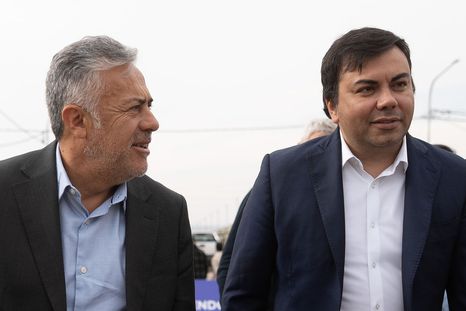 Alfredo Cornejo y el intendente de Las Heras, Francisco Lo Presti. Alfredo Cornejo y el intendente de Las Heras, Francisco Lo Presti.