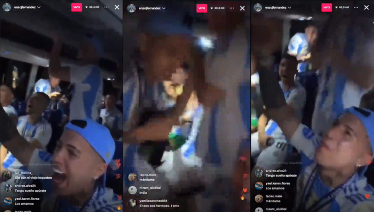 El mediocampista transmitió en vivo los festejos. Foto: Captura