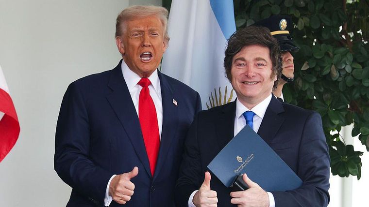 Gemelos, pero en lugar de Schwarzenegger y De Vito, el mundo real muestra a Milei y Trump con líderes de un nuevo proceso.&nbsp;
