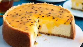 Cheesecake de chocolate blanco y maracuyá