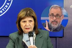 La ministra de Seguridad, Patricia Bullrich, y el periodista Jorge Rial.