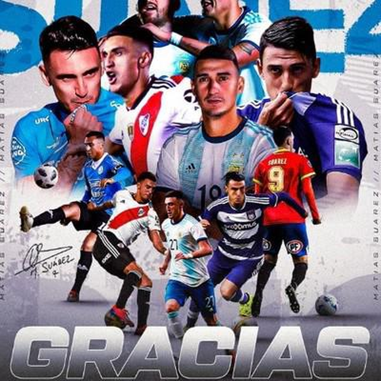 La placa que utilizó Matías Suárez en su cuenta de Instagram para despedirse del fútbol. La placa que utilizó Matías Suárez en su cuenta de Instagram para despedirse del fútbol.