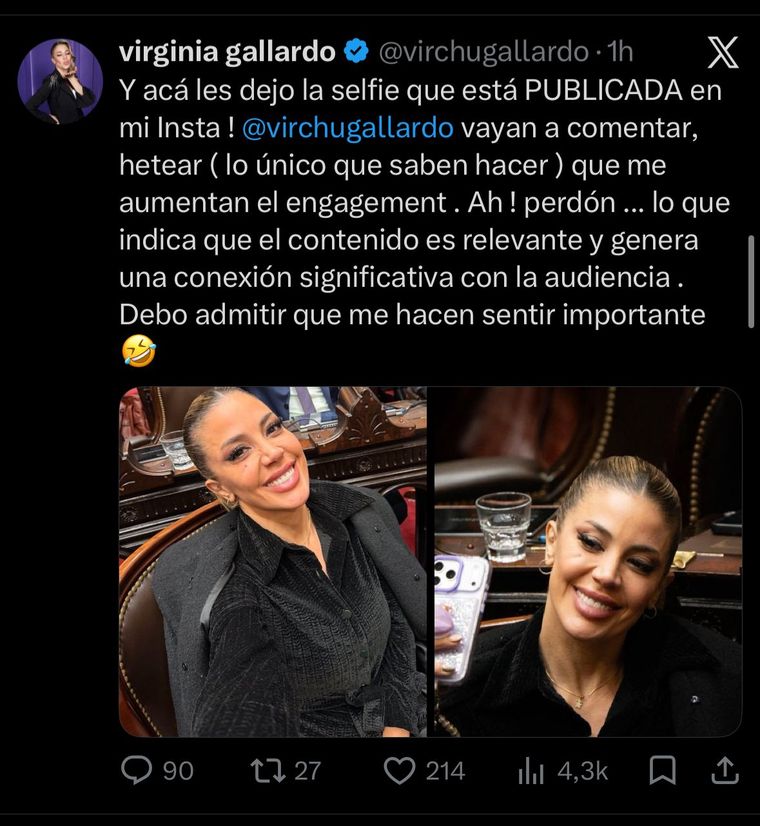 La exmodelo arremetió contra los 