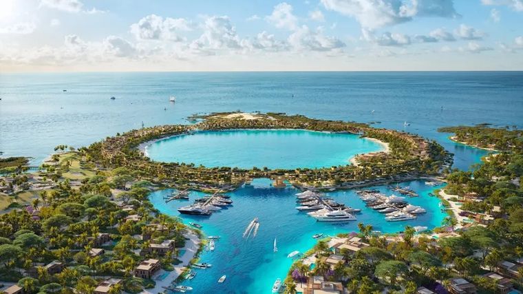 Laheq Island forma parte de un ambicioso proyecto saudí que busca diversificar la economía mediante el turismo de lujo y el desarrollo urbano sustentable en el Mar Rojo. Foto: Red Sea Global