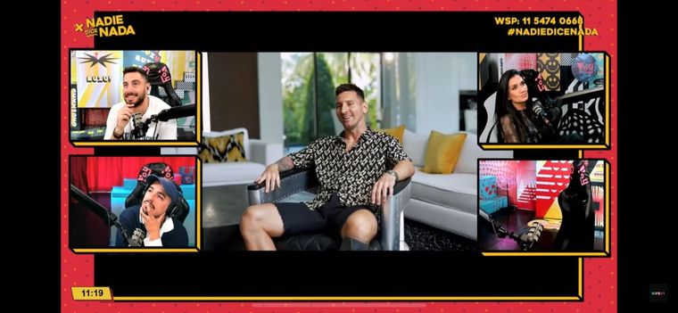 Luzu reaccionó en vivo a la nota de Lionel Messi con Migue Granados. Foto: Captura de pantalla.