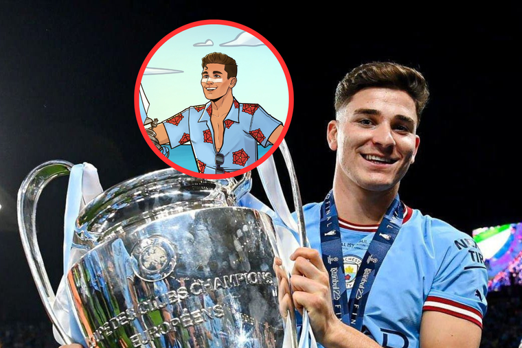 Julián Álvarez, campeón de la Champions League con el Manchester City