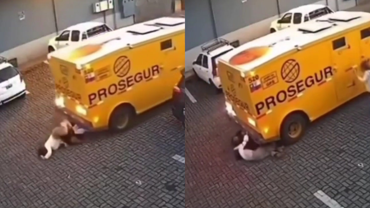 Impresionante video: un camión de caudales embistió a dos mujeres en un shopping de Chile