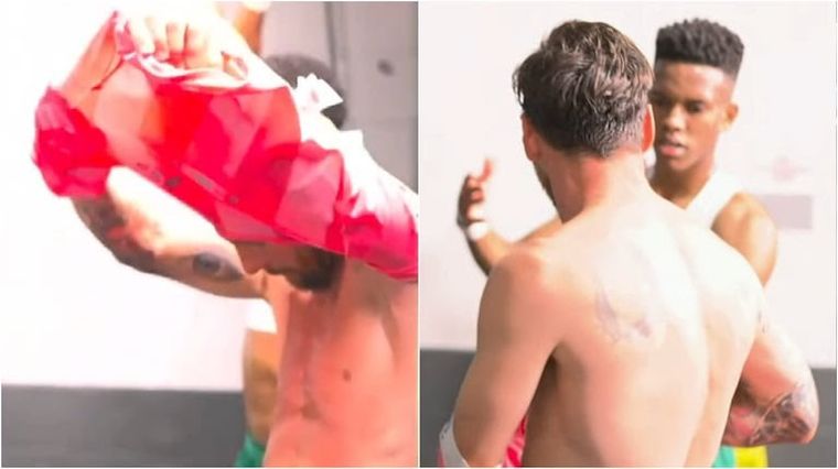 El intercambio de camisetas entre Messi y Estevão en el entretiempo de Inter Miami-Palmeiras. El intercambio de camisetas entre Messi y Estevão en el entretiempo de Inter Miami-Palmeiras.