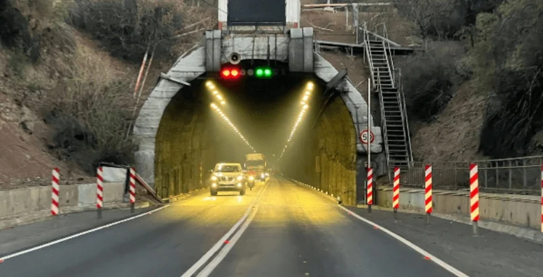 El túnel Chacabuco de la ruta Los Libertadores.