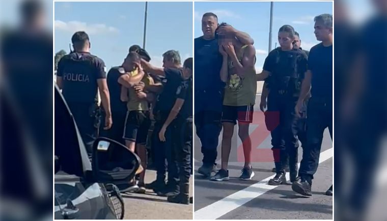 Los momentos posteriores al rescate del adolescente.