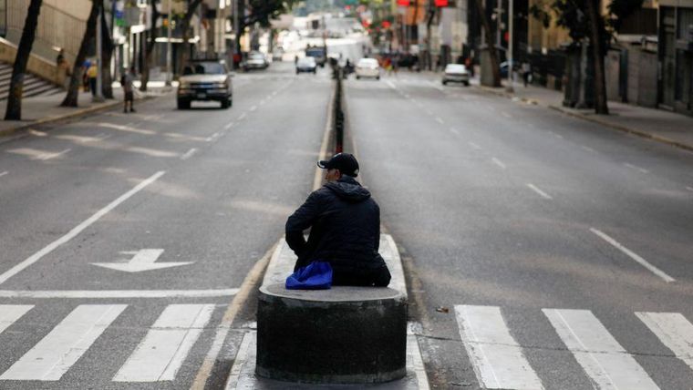 Las calles de Caracas este lunes.
