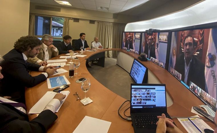 Videoconferencia Alberto Fernández y su Gabinete se reunió con los gobernadores.