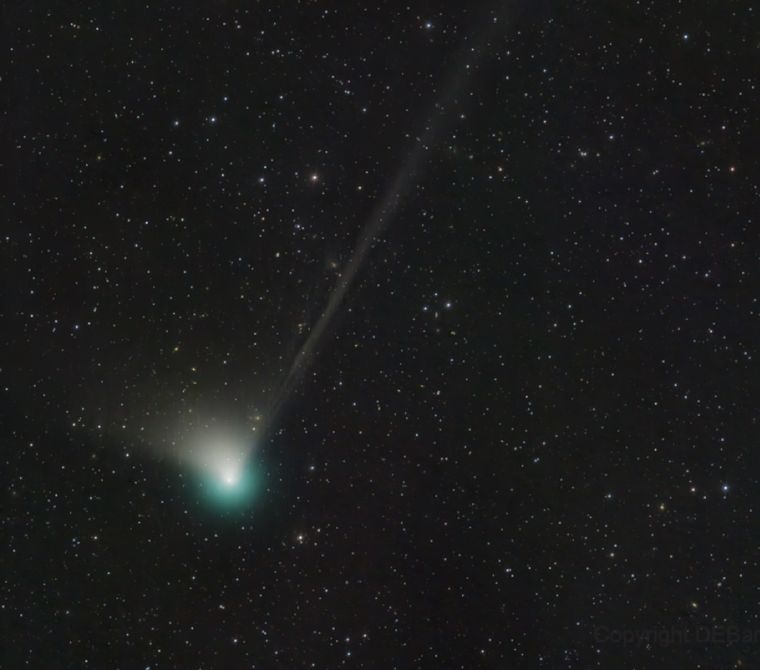 El cometa que pasará por el Hemisferio Sur a principios de febrero ya se visualiza con elementos específicos en el Hemisferio Norte Foto: Dan Bartlett