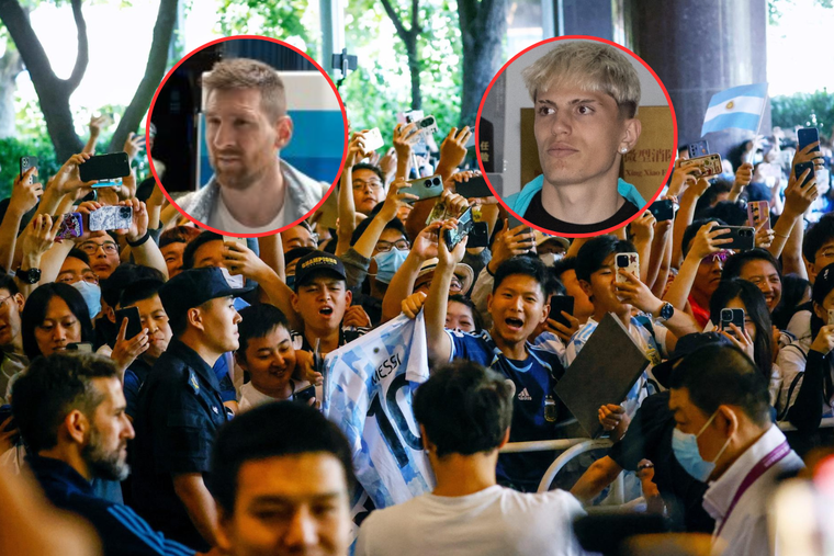 La Selección argentina desató una locura sin igual en China Foto: EFE