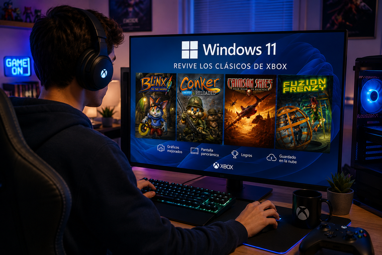 Windows 11 permitirá jugar clásicos de la primera Xbox con mejoras gráficas y funciones modernas integradas oficialmente.