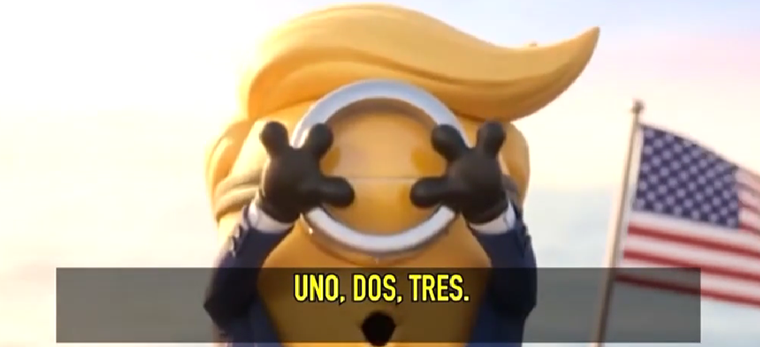 video irán Trump minions
