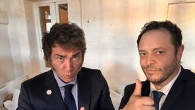 El presidente Javier Milei junto a Demian Reidel, cuando estaba al frente de Nucleoeléctrica Argentina S.A.
