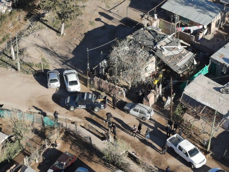El trabajo de la Policía desde una vista aérea Foto: Ministerio de Seguridad