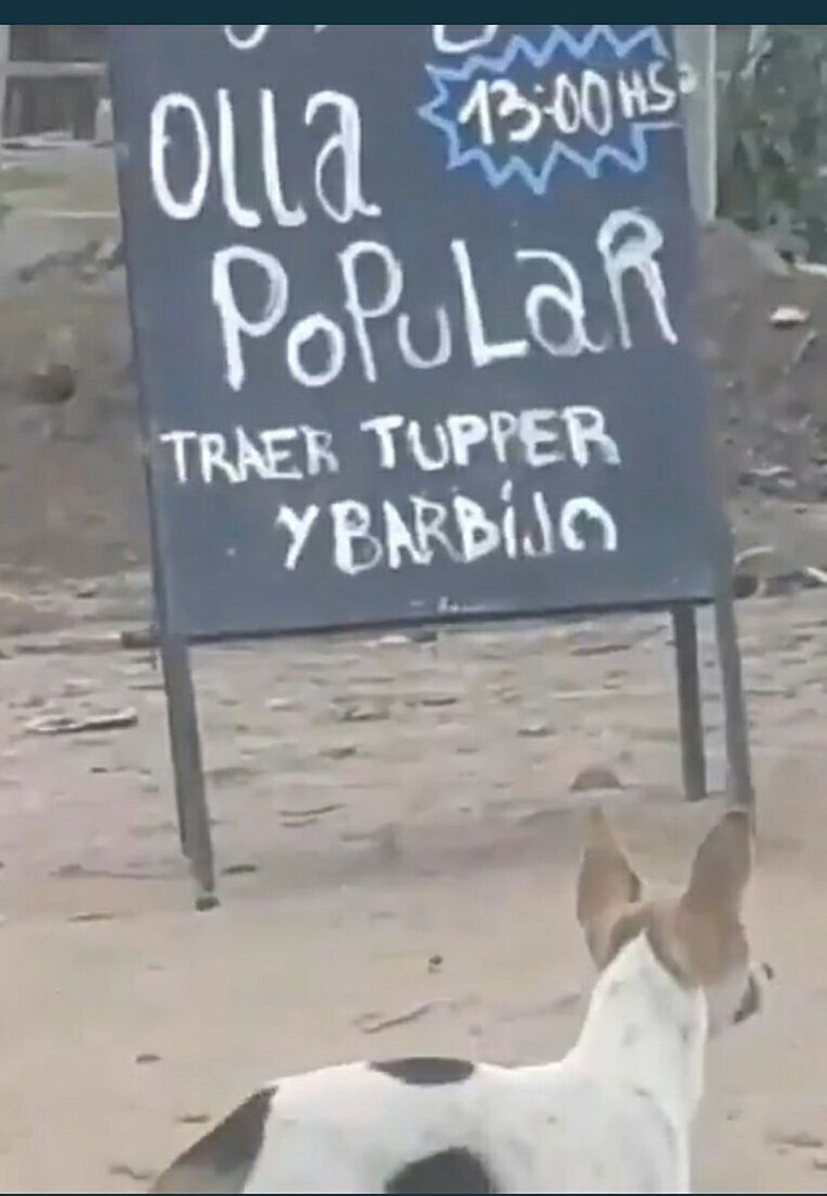 El cartel que convoca a la olla popular