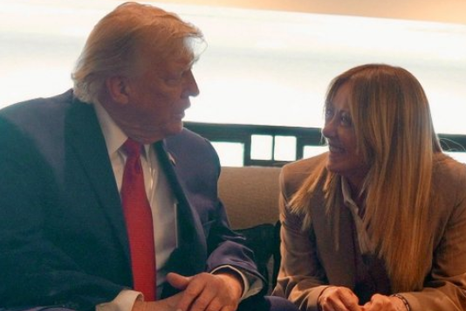 Trump y Meloni en la cumbre del G7. Trump y Meloni en la cumbre del G7.