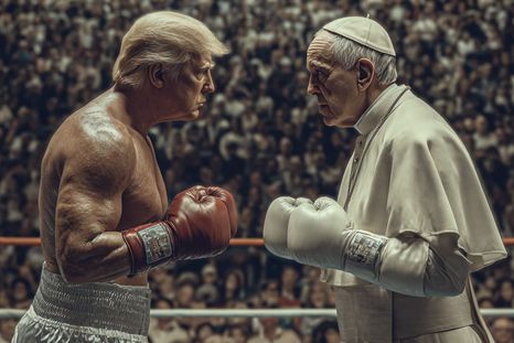 Así imagina la IA una confrontación entre Donald Trump y León XIV. Imagen de Midjourney IA Así imagina la IA una confrontación entre Donald Trump y León XIV. Imagen de Midjourney IA