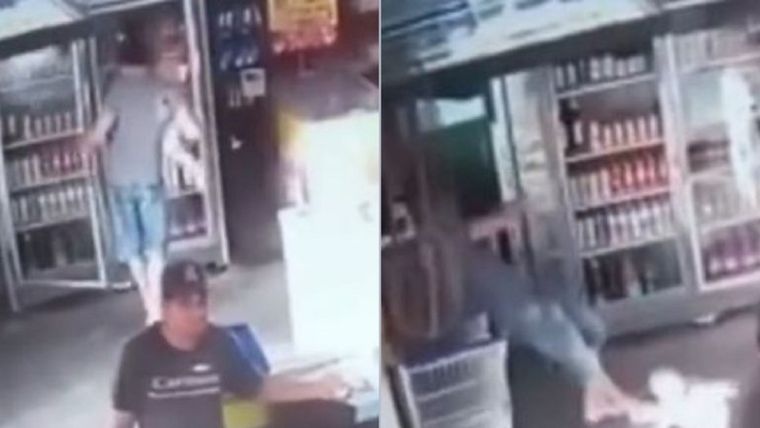 Aún no se sabe donde sucedió semejante escena en la que casi muere electrocutado un hombre por abrir la heladera estando descalzo Foto: Noticias Argentinas