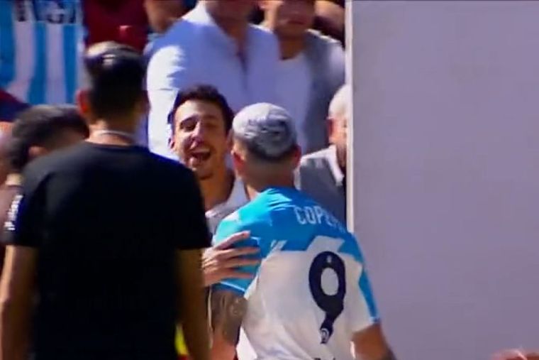 Copetti salió lesionado y se insultó con un hincha de Racing.