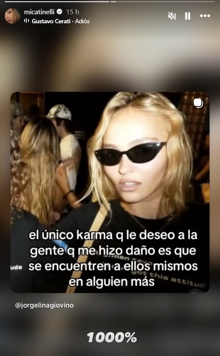 Mica Tinelli también se expresó en redes. Mica Tinelli también se expresó en redes.
