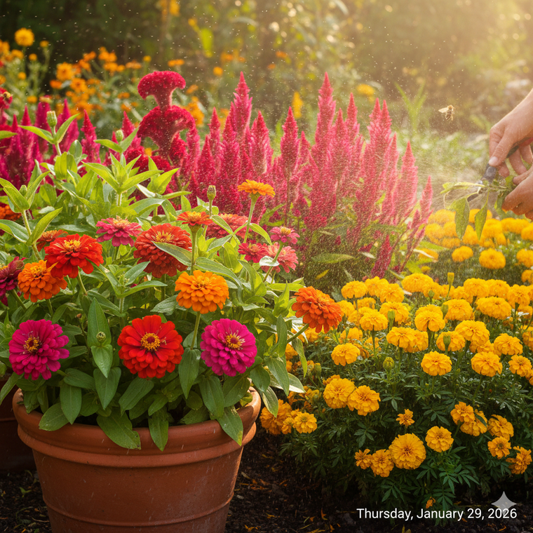 Una explosión de colores en el jardín. Fuente. IA Gemini.