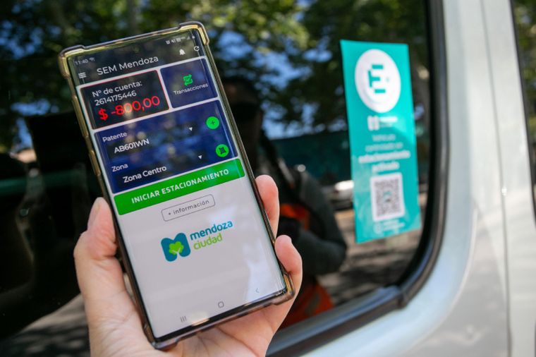 La aplicación del Estacionamiento Medido Digital. Foto: Ciudad de Mendoza