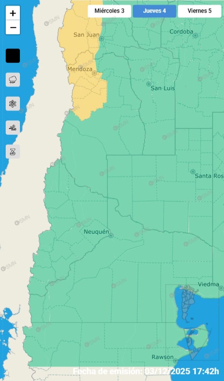 Según el SMN, hay alerta por tormentas en el Gran Mendoza y el Valle de Uco. Según el SMN, hay alerta por tormentas en el Gran Mendoza y el Valle de Uco.