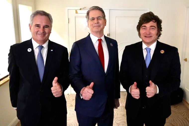 Milei junto a Quirno y Bessent