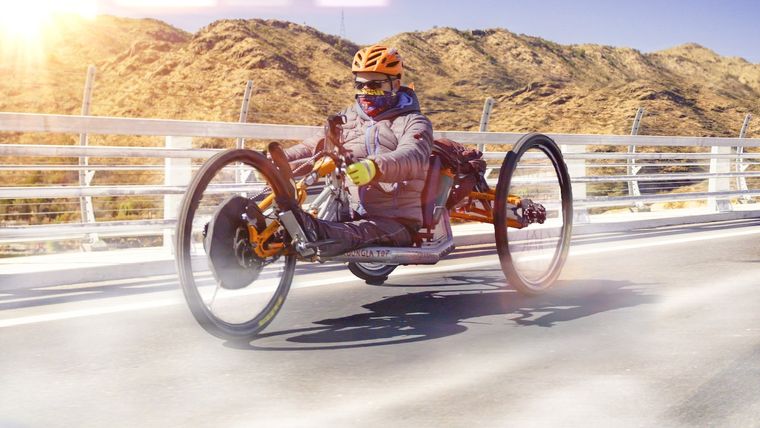 Jean Maggi en su bicicleta adaptada. Netflix Foto: Netflix